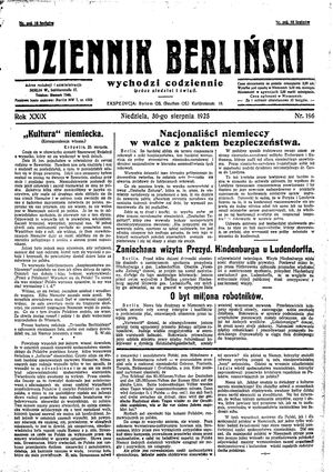 Dziennik Berliński vom 30.08.1925