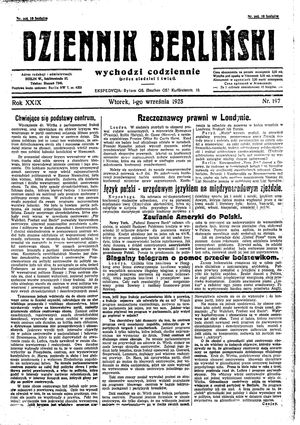 Dziennik Berliński vom 01.09.1925