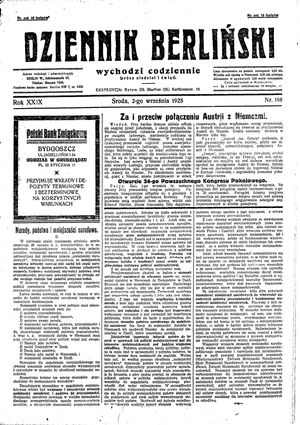 Dziennik Berliński vom 02.09.1925