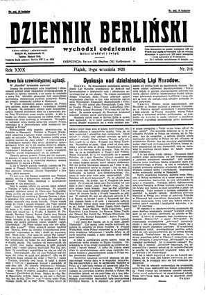 Dziennik Berliński vom 11.09.1925