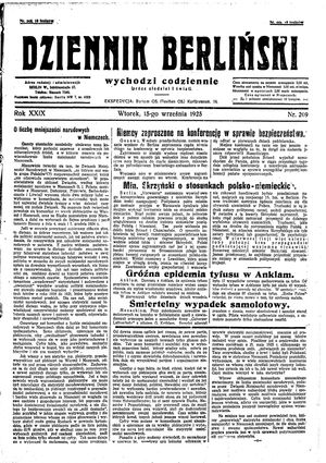 Dziennik Berliński vom 15.09.1925