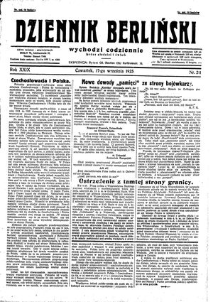 Dziennik Berliński vom 17.09.1925