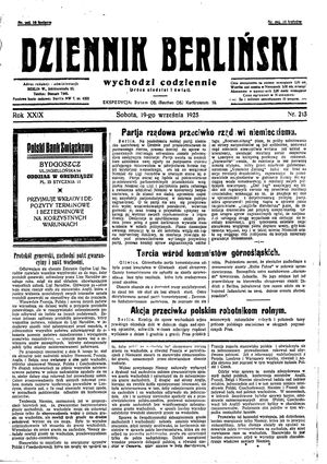 Dziennik Berliński vom 19.09.1925