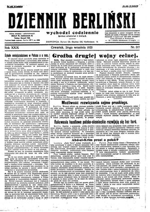 Dziennik Berliński vom 24.09.1925