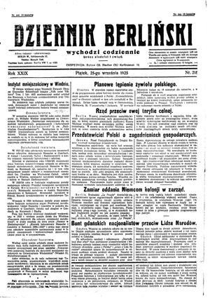 Dziennik Berliński vom 25.09.1925