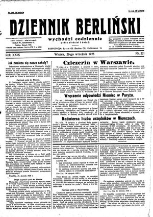 Dziennik Berliński vom 29.09.1925