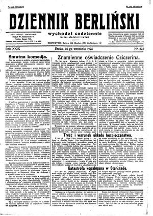 Dziennik Berliński vom 30.09.1925