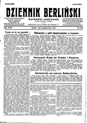 Dziennik Berliński vom 07.10.1925
