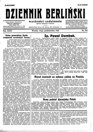 Dziennik Berliński vom 13.10.1925