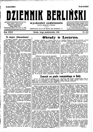 Dziennik Berliński vom 14.10.1925