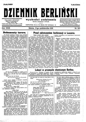 Dziennik Berliński vom 17.10.1925