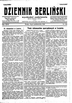 Dziennik Berliński vom 21.10.1925