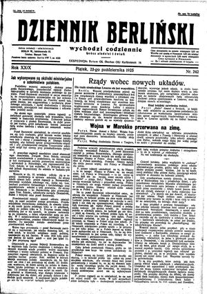 Dziennik Berliński vom 23.10.1925