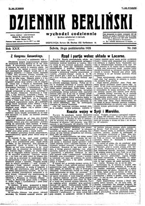 Dziennik Berliński vom 24.10.1925