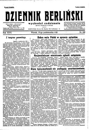 Dziennik Berliński vom 27.10.1925