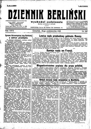 Dziennik Berliński vom 29.10.1925