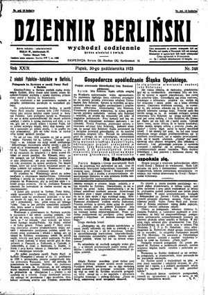 Dziennik Berliński vom 30.10.1925