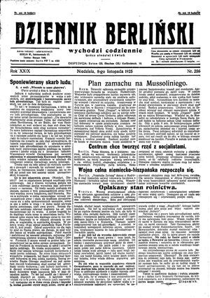 Dziennik Berliński vom 08.11.1925