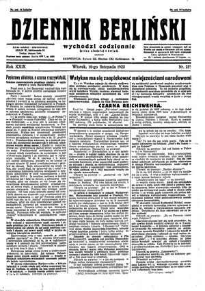 Dziennik Berliński vom 10.11.1925