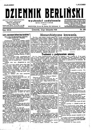 Dziennik Berliński on Nov 12, 1925