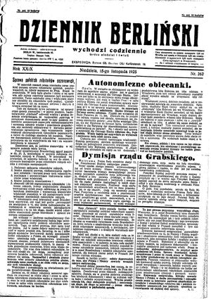 Dziennik Berliński vom 15.11.1925