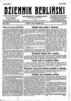Dziennik Berliński vom 17.11.1925