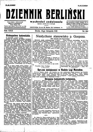 Dziennik Berliński vom 18.11.1925