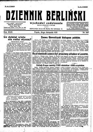 Dziennik Berliński vom 20.11.1925