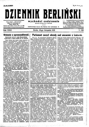 Dziennik Berliński vom 25.11.1925
