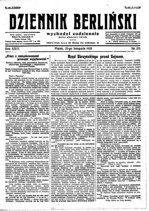 Dziennik Berliński vom 27.11.1925