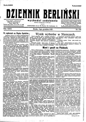 Dziennik Berliński vom 02.12.1925