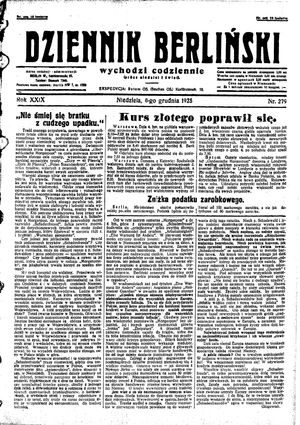 Dziennik Berliński vom 06.12.1925
