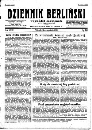 Dziennik Berliński vom 15.12.1925