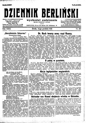 Dziennik Berliński vom 16.12.1925