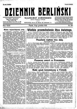 Dziennik Berliński vom 18.12.1925
