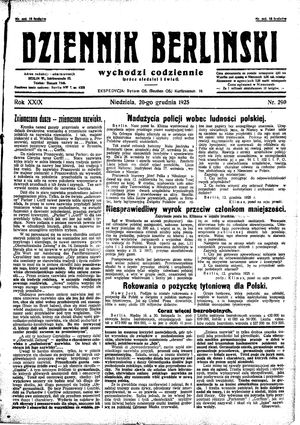 Dziennik Berliński vom 20.12.1925