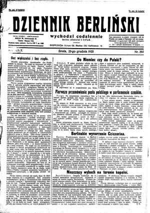 Dziennik Berliński vom 23.12.1925