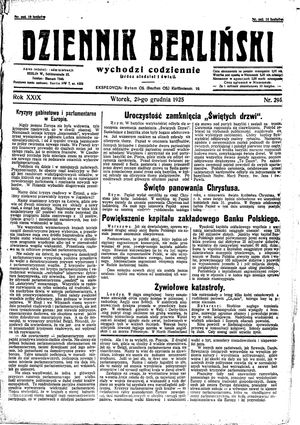 Dziennik Berliński on Dec 29, 1925