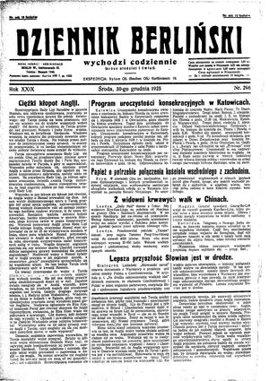 Dziennik Berliński vom 30.12.1925