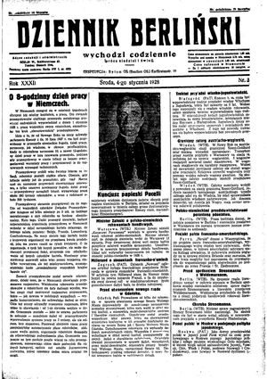 Dziennik Berliński vom 04.01.1928