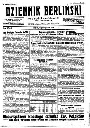 Dziennik Berliński vom 06.01.1928
