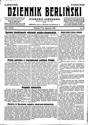 Dziennik Berliński vom 17.01.1928