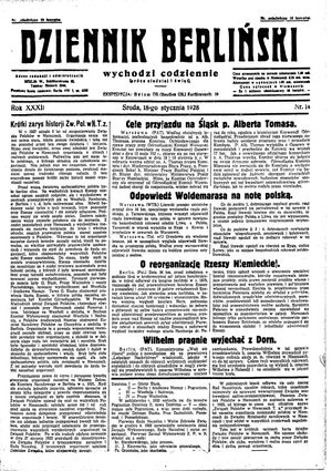 Dziennik Berliński vom 18.01.1928