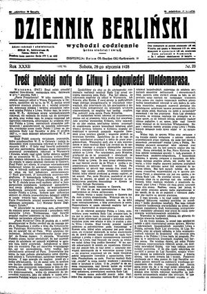 Dziennik Berliński vom 28.01.1928