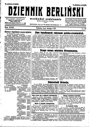 Dziennik Berliński vom 04.02.1928