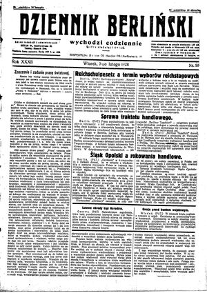 Dziennik Berliński vom 07.02.1928