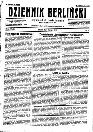 Dziennik Berliński vom 08.02.1928