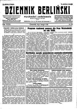 Dziennik Berliński vom 09.02.1928