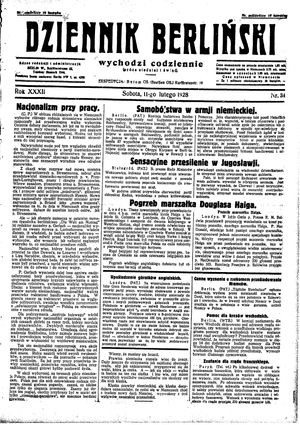 Dziennik Berliński vom 11.02.1928