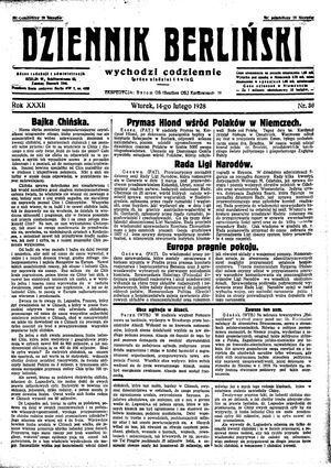 Dziennik Berliński vom 14.02.1928